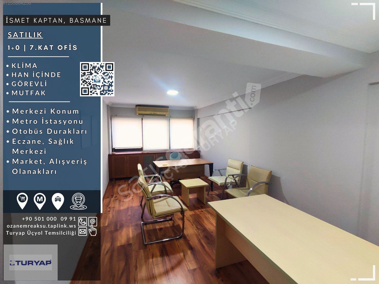TURYAP | 1+0, KLİMALI, METROYA YAKIN, İSMET KAPTAN | BASMANE
