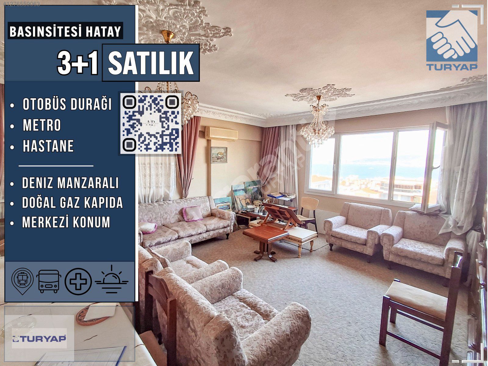 TURYAP | 3+1, DOĞAL GAZ KAPIDA, DENİZ MANZARALI, MERKEZİ KONUM