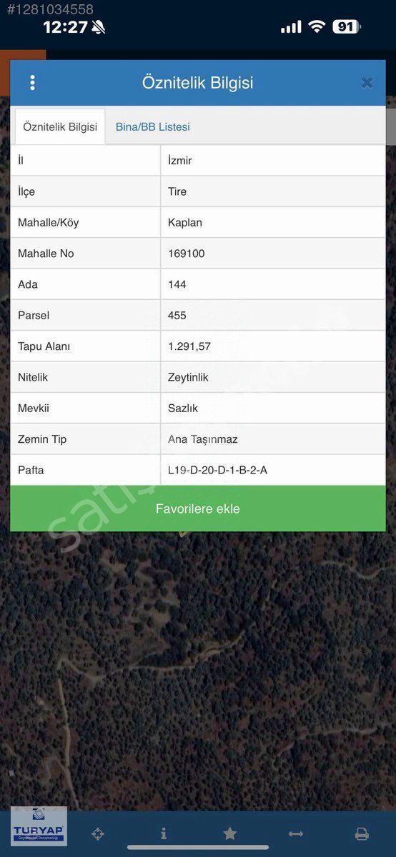 TURYAP TAN KAPLAN MAH ZEYTİNLİK ÜRETİME VE YATIRIMA UYGUN FIRSAT