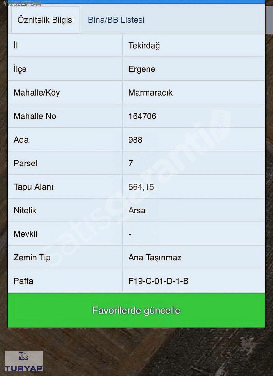 MARMARACIK'TA 564 M2 SATILIK İMARLI ARSA