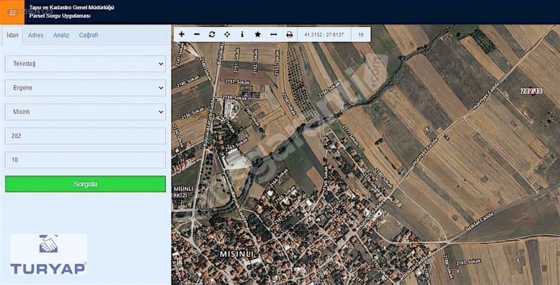 ERGENE-MİSİNLİ TEK TAPU 379 m2 ARSA