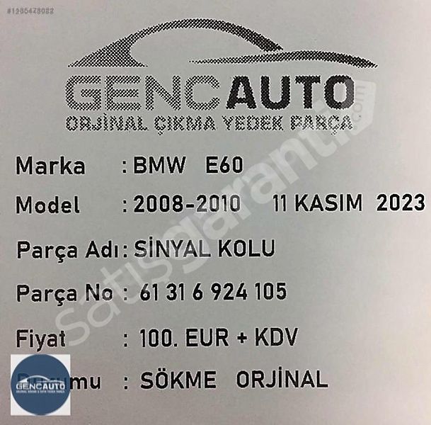 BMW E60 LCI SİNYAL KOLU SÖKME ORJİNAL OEM 61316924105