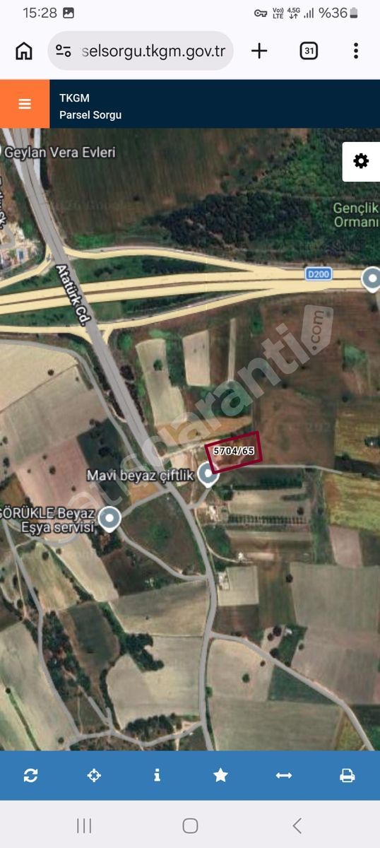 Bursa Nilüfer Görükle Kurtuluş Mah Satılık Yatırımlık Hisseli Tarla