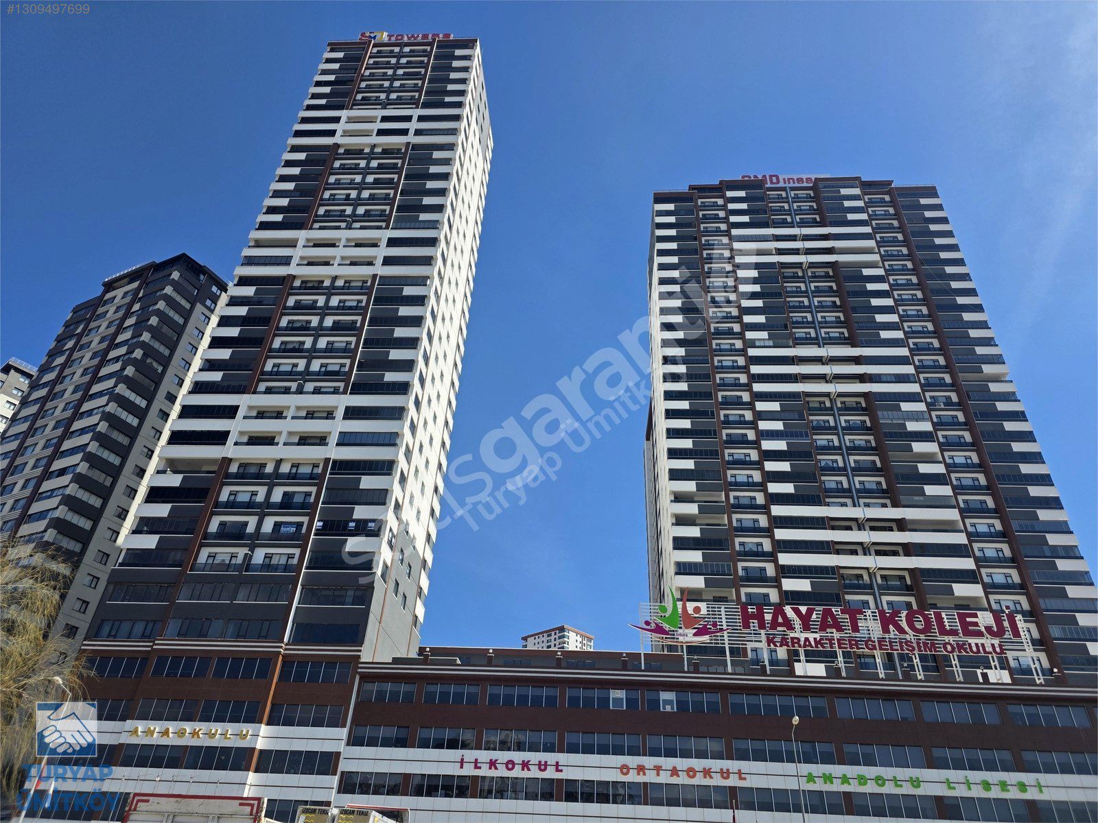 SMD TOWERSDA HAYAT KOLEJİ ÜSTÜ 17.KAT KİLERLİ GENİŞ 3+1