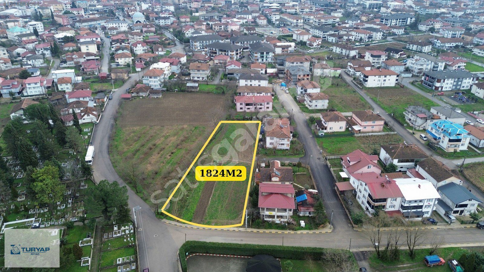 TURYAP AKYAZI'dan İNÖNÜ MAHALLESİNDE 1824 M2 KİRALIK ARSA