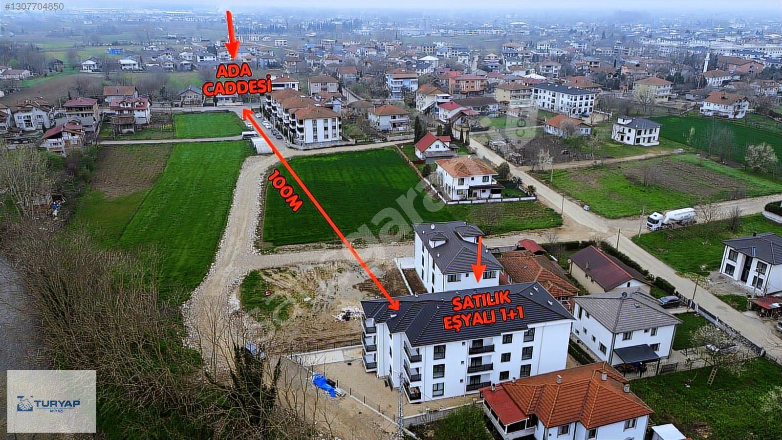 TURYAP AKYAZI'dan ADA CADDESİNE 100M SATILIK 1+1 DAİRE