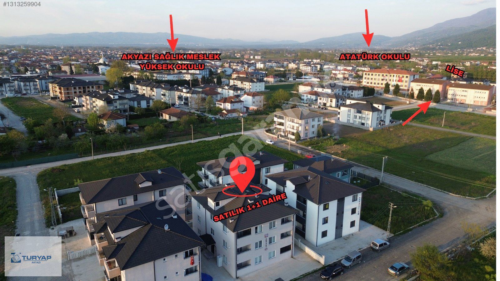 TURYAP AKYAZI'dan KOMBİ+ANKASTRE SET DAHİL SATILIK 1+1 DAİRE