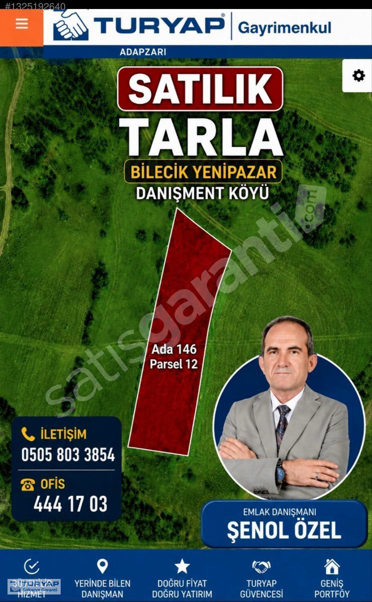 BİLECİK YENİPAZAR DANIŞMENT KÖYÜNDE YATIRIMLIK TARLA