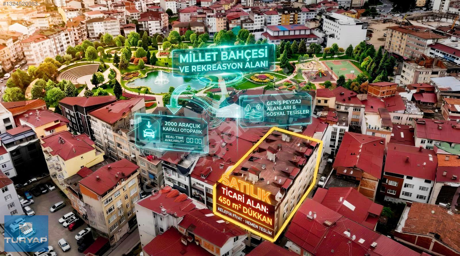 ORDU MERKEZ'DE,MİLLET BAHÇESİNE KOMŞU SATILIK EMSALSİZ İŞYERİ
