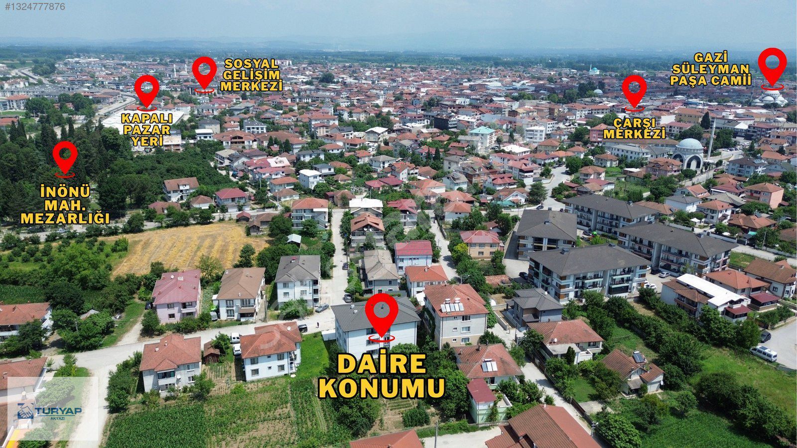 TURYAP AKYAZI'dan SATILIK ARA KAT 2+1 DAİRE